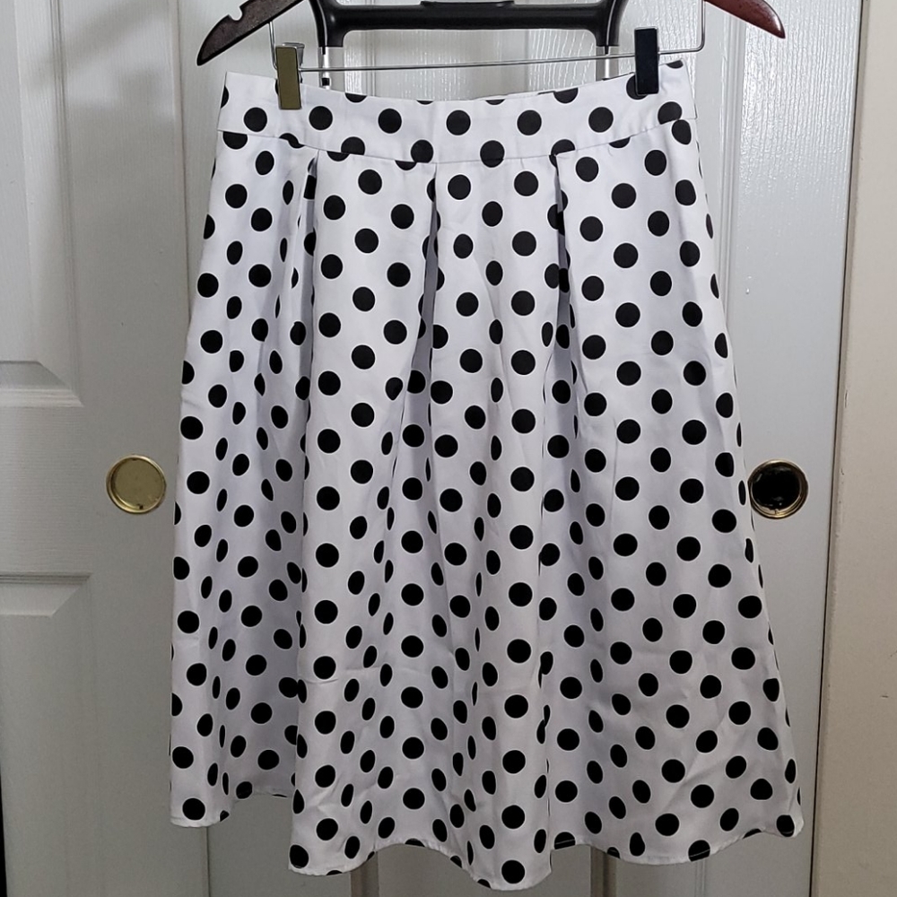 Black White Polka Dot Skirt - Picture 1 of 1